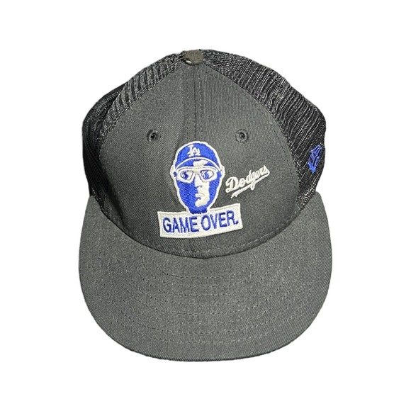 Dodgers Game Over Vintage New Era 59 Fifty Breathable Mesh Cap Adult Size 7 3/8 - Picture 2 of 11